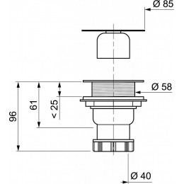 Bonde Receveur De Douche, Diam.60 Mm Sortie Verticale Wirquin