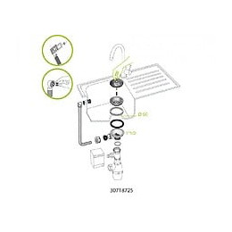 Bonde Évier, Diam.90 Mm, Panier Avec Trop Plein