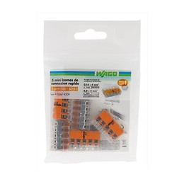 Lot De 5 Bornes Automatiques À Levier, 2,5 Mm² Pour Rigide Et Souple Wago