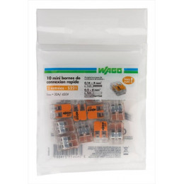 Lot De 10 Minibornes Automatiques À Levier, 2,5 Mm² Pour Rigide Et Souple Wago