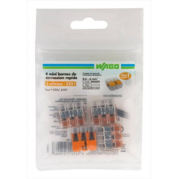 Lot De 4 Bornes Automatiques, 6 Mm² Pour Rigide Et Souple Wago