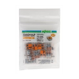 Lot De 10 Minibornes Automatiques À Levier, 2,5 Mm² Pour Rigide Et Souple Wago