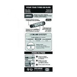 Lot De 10 Chevilles Et Vis Couleur Red Head, Diam.8 Mm X L.50 Mm