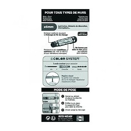 Lot De 10 Cheville Et Vis Couleur Red Head, Diam.5 Mm X L.30 Mm