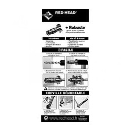 Lot De 10 Chevilles Et Vis À Expansion Red Head, Diam.6 X L.34 Mm