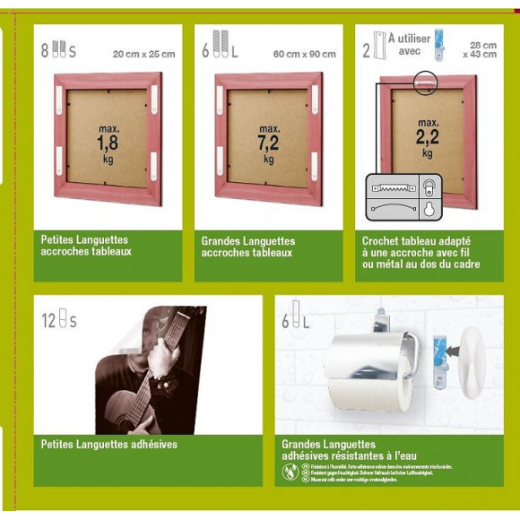 Lot De 48 Languettes Adhésives Multi-usages Command, Blanc