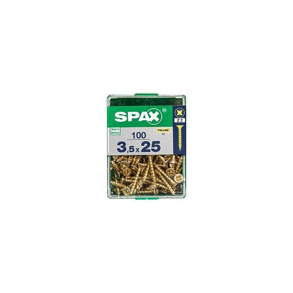 Lot De 100 Vis Acier Tête Fraisée Pozidriv Spax, Diam.3.5 Mm X L.25 Mm