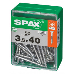 Lot De 50 Vis Acier Tête Autofraisée Plate Spax, Diam.3.5 Mm X L.40 Mm