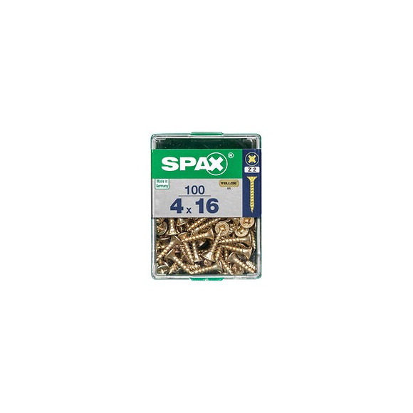 Lot De 100 Vis Acier Tête Fraisée Pozidriv Spax, Diam.4 Mm X L.16 Mm