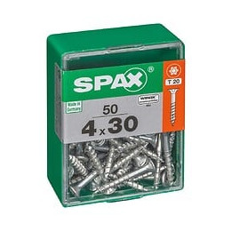 Lot De 50 Vis Acier Tête Autofraisée Plate Spax, Diam.4 Mm X L.30 Mm