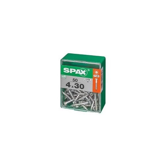 Lot De 50 Vis Acier Tête Autofraisée Plate Spax, Diam.4 Mm X L.30 Mm