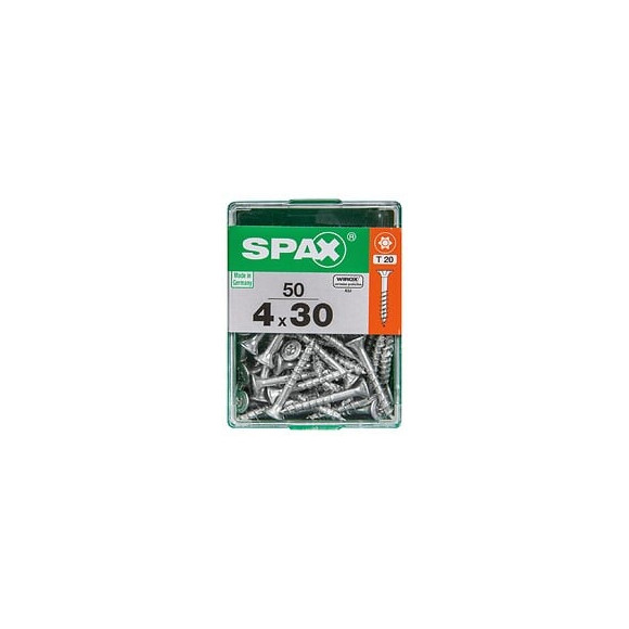 Lot De 50 Vis Acier Tête Autofraisée Plate Spax, Diam.4 Mm X L.30 Mm