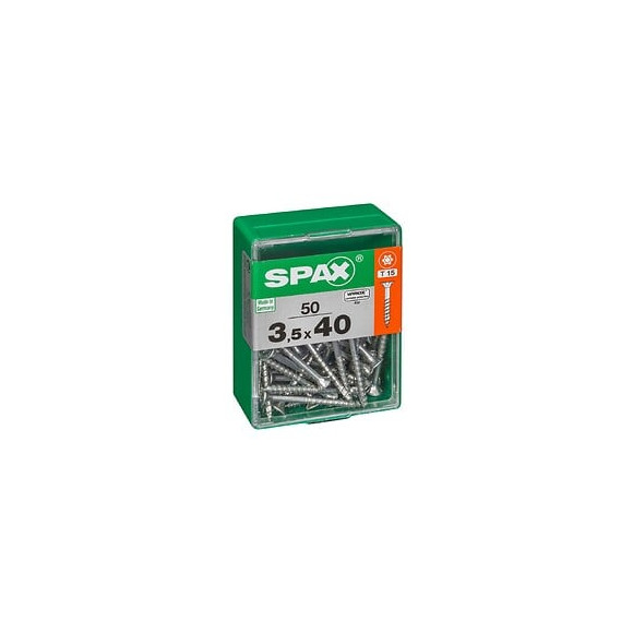 Lot De 50 Vis Acier Tête Autofraisée Plate Spax, Diam.3.5 Mm X L.40 Mm