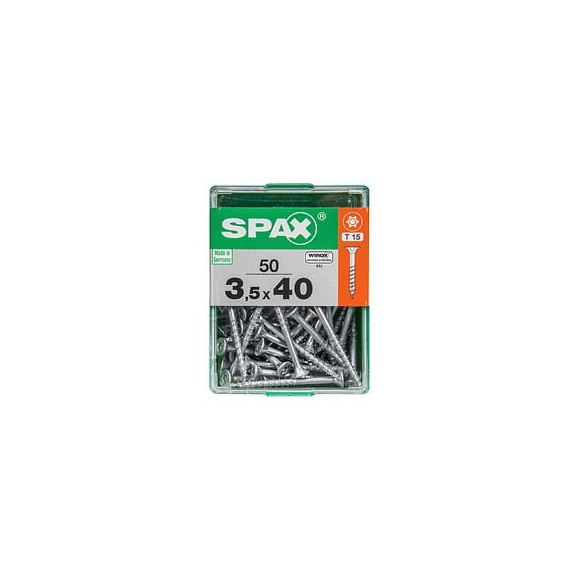 Lot De 50 Vis Acier Tête Autofraisée Plate Spax, Diam.3.5 Mm X L.40 Mm