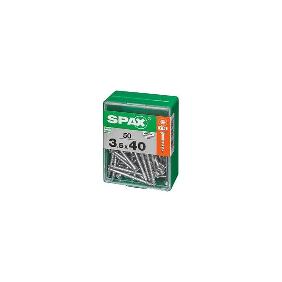 Lot De 50 Vis Acier Tête Autofraisée Plate Spax, Diam.3.5 Mm X L.40 Mm