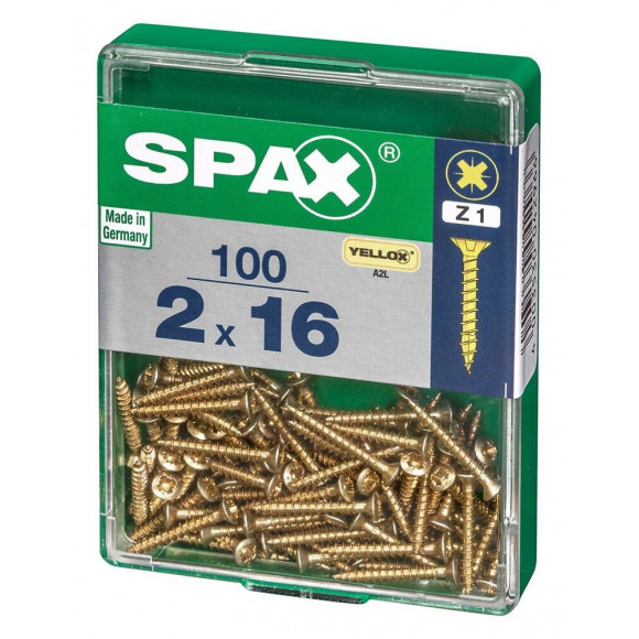 Lot De 100 Vis Acier Tête Fraisée Pozidriv Spax, Diam.2 Mm X L.16 Mm