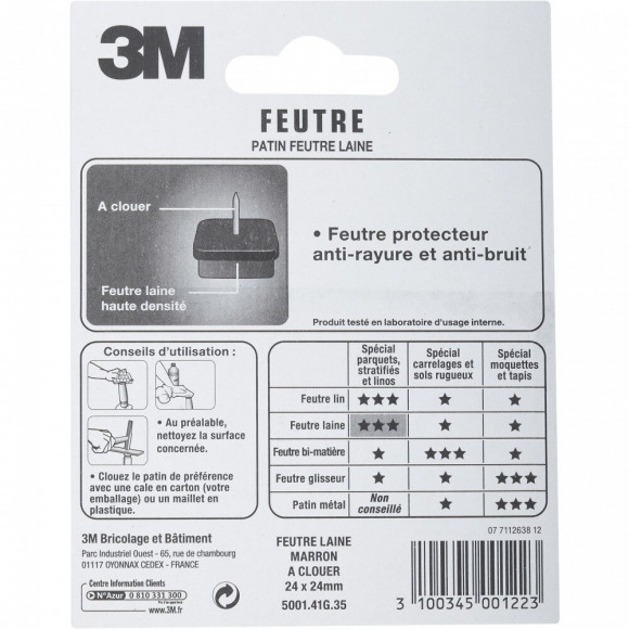 Lot De 4 Patins En Feutre 3m