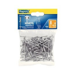 Lot De 100 Rivets Aluminium Diam.4 X H.12 Mm Rapid