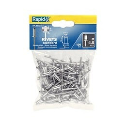 Lot De 100 Rivets Aluminium Diam.4.8 X H.10 Mm Rapid