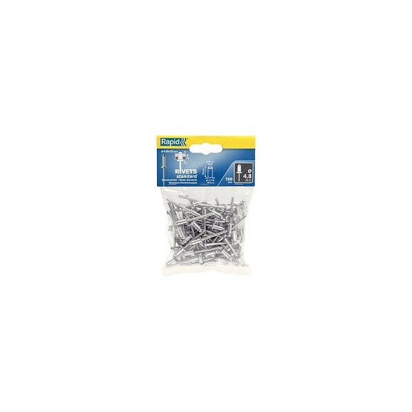 Lot De 100 Rivets Aluminium Diam.4.8 X H.10 Mm Rapid