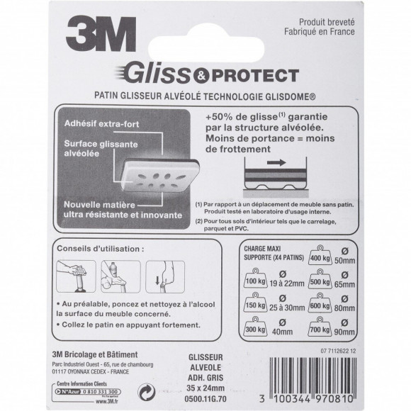 Lot De 4 Patins En Plastique 3m