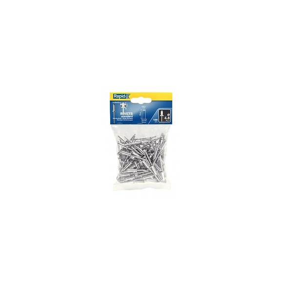 Lot De 100 Rivets Aluminium Diam.4.8 X H.16 Mm Rapid