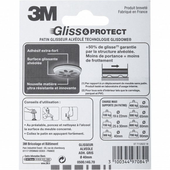 Lot De 4 Patins En Plastique 3m