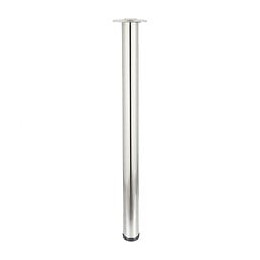 Pied De Table Cylindrique Réglable Acier Brossé Gris, De 110 À 113 Cm