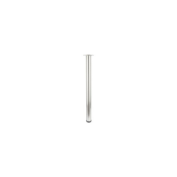 Pied De Table Cylindrique Réglable Acier Brossé Gris, De 110 À 113 Cm