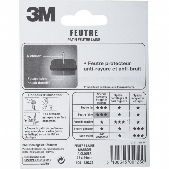 Lot De 4 Patins En Feutre 3m