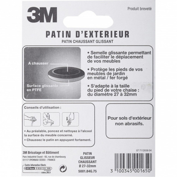 Lot De 4 Patins En Plastique 3m