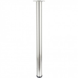 Pied De Table Cylindrique Réglable Acier Brossé Gris, De 110 À 113 Cm