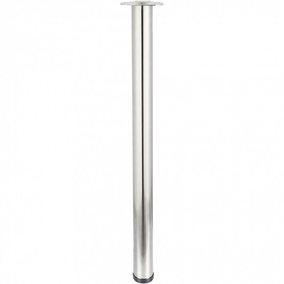 Pied De Table Cylindrique Réglable Acier Brossé Gris, De 110 À 113 Cm