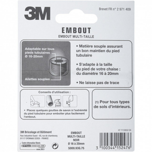 Lot De 4 Embouts En Plastique 3m