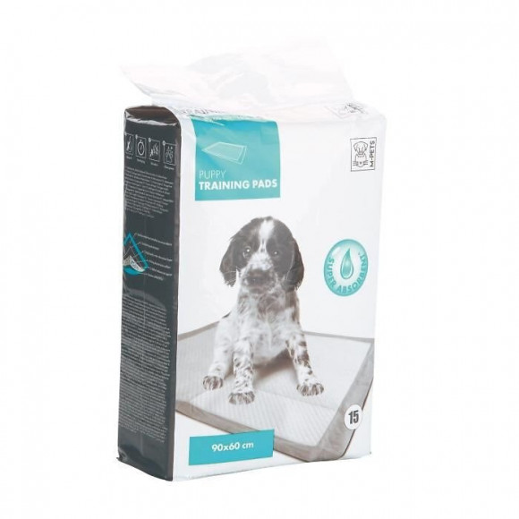 Mpets Tapis Educateur Puppy Training Pads - Pour Chiot - 15pcs - Blanc