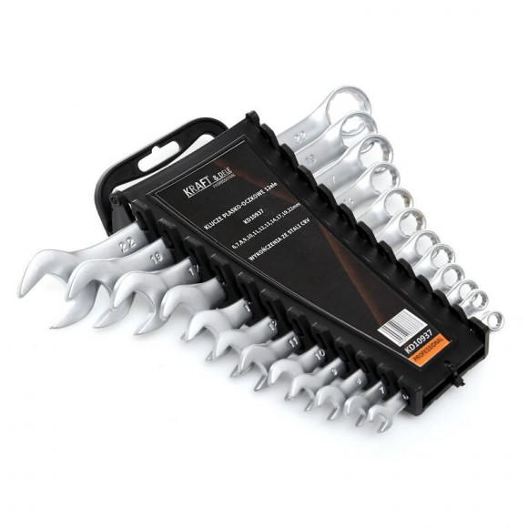 Dcraft - Jeu De Clés Mixtes - 12 Clés - Dimensions De 6 À 22 Mm - Clés Mixtes - Noir