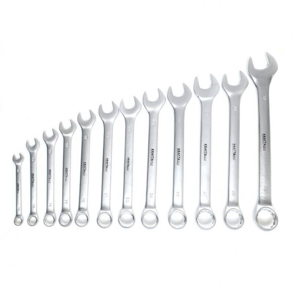 Dcraft - Jeu De Clés Mixtes - 12 Clés - Dimensions De 10 À 32 Mm - Clés Mixtes - Noir