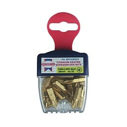 25 Embouts De Vissage Titanium 25 Mm Cruciforme N°2