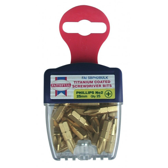 25 Embouts De Vissage Titanium 25 Mm Cruciforme N°2