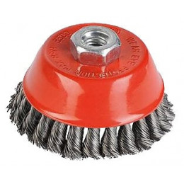 Brosse Métallique Rotative Soucoupe Ø 75 Mm Fils Torsadés En Acier Pour Meuleuse