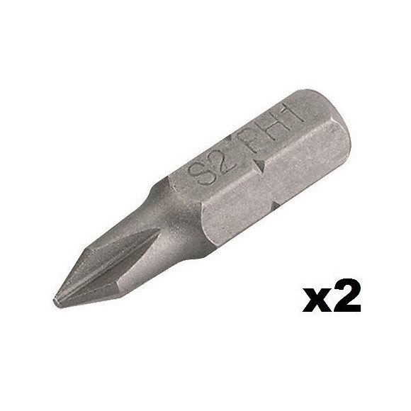 Embout De Vissage Cruciforme N°2 (25mm) - 2 Pièces