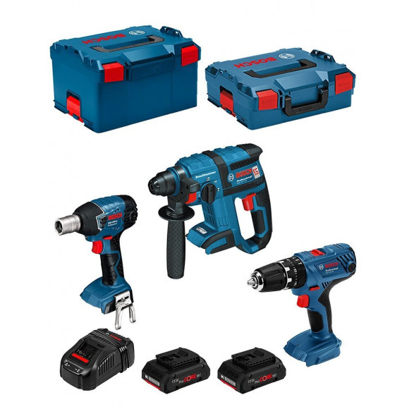 Bosch Kit Pslg3m2cecp (gbh 18v-ec Gsb 18v-21 Gds 18v-li 2 X 4,0 Ah Procore Gal1880cv L-boxx 238 L-boxx 136)
