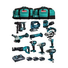 Makita Kit Mk1101 (ddf482+dhr171+ Dga504+ Dtd152+ Djv182+ Dss610+ Djr186+ Dbo180+ Dtm51+ Dml802+ Dtw190+3x5,0ah+dc18rd+2xlxt600