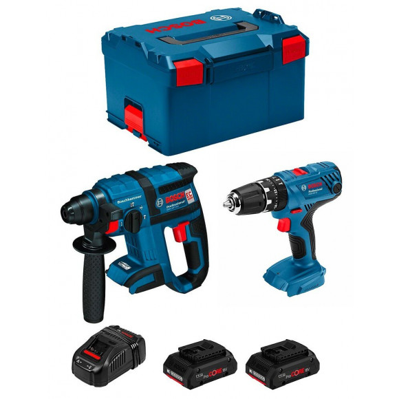 Bosch Kit Gbh 18v-ec Gsb 18v-21 (2 X 4,0 Ah Procore Gal1880cv L-boxx 238)