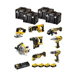 Dewalt Kit Dck865p4t (dcs367 Dch273 Dcd796 Dcs334 Dcg405 Dcs355 Dcf899h Dcs570 4x 5,0ah Dcb132 4x Tstak Vi)
