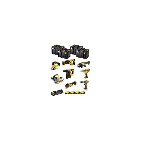 Dewalt Kit Dck865p4t (dcs367 Dch273 Dcd796 Dcs334 Dcg405 Dcs355 Dcf899h Dcs570 4x 5,0ah Dcb132 4x Tstak Vi)