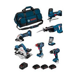 Bosch Kit Psb7mxm3cp (gws18-125v-li+gsb 18v-li+gst18v-li S+gdx18v-200c+gks 18v-57g+gsa18v-li+glivariled+3x4,0ah+gal1880cv+hdbag
