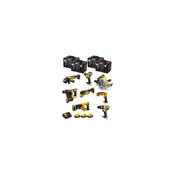 Dewalt Kit Dwk803t (dcd996 Dch273 Dcg405 Dcf887 Dcs355 Dcs367 Dcs570 Dcl050 3 X 5,0 Ah Dcb115 4 X Tstak Vi)