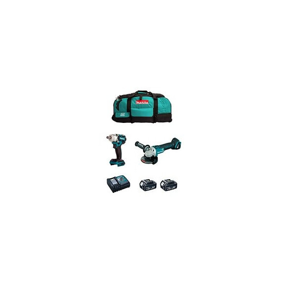 Makita Kit Mk212 (dtw285 Dga504 2 X 5,0 Ah Dc18rc Lxt600)