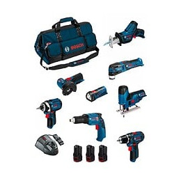 Bosch Kit Bmkb8-28ad3 (gsr12v-15+gtb12v-11+gdr12v-105+gws12v-76+gst12v-70+gop12v-28+gsa12v-14+gli12v-80+3x2,0ah+gal1230cv+hdbag